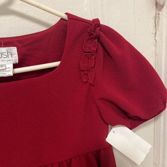 Girls Blush by US Angels Pouf Sleeve Tiered Ruffle Dress NWT Size 8 - Picture 6 of 12